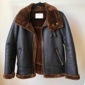 BLOGGER FAVORITE!!! ZARA, AVIATOR, LIMITED COLOR Zara Faux Fur Aviator Jacket 🧸
